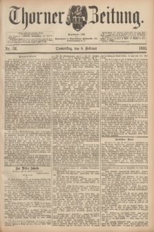 Thorner Zeitung : Begründet 1760. 1893, Nr. 34 (9 Februar)