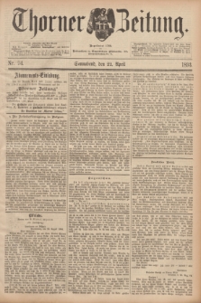 Thorner Zeitung : Begründet 1760. 1893, Nr. 94 (22 April)