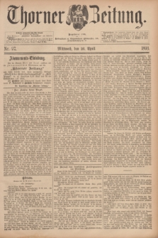 Thorner Zeitung : Begründet 1760. 1893, Nr. 97 (26 April)