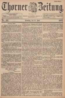 Thorner Zeitung : Begründet 1760. 1893, Nr. 141 (18 Juni) - Erstes Blatt