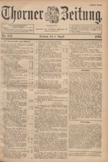 Thorner Zeitung : Begründet 1760. 1893, Nr. 183 (6 August) - Zweites Blatt