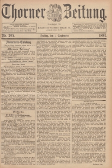 Thorner Zeitung : Begründet 1760. 1893, Nr. 205 (1 September)