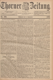 Thorner Zeitung : Begründet 1760. 1893, Nr. 209 (6 September)
