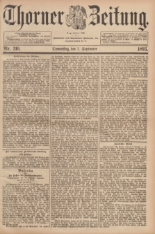 Thorner Zeitung : Begründet 1760. 1893, Nr. 210 (7 September)