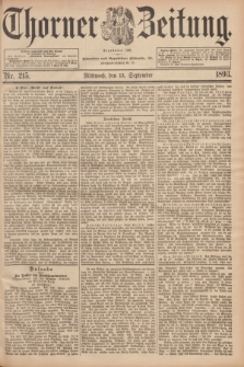 Thorner Zeitung : Begründet 1760. 1893, Nr. 215 (13 September)