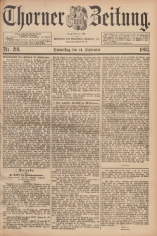 Thorner Zeitung : Begründet 1760. 1893, Nr. 216 (14 September)