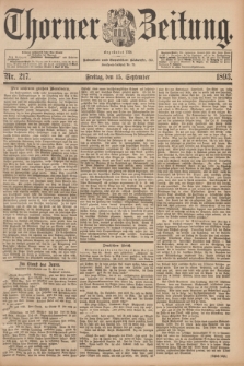 Thorner Zeitung : Begründet 1760. 1893, Nr. 217 (15 September)