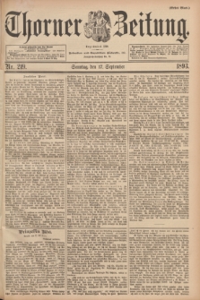 Thorner Zeitung : Begründet 1760. 1893, Nr. 219 (17 September) - Erstes Blatt