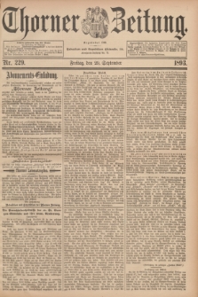 Thorner Zeitung : Begründet 1760. 1893, Nr. 229 (29 September)