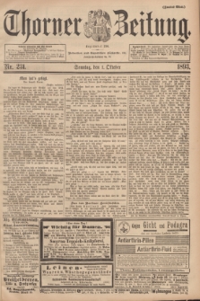 Thorner Zeitung : Begründet 1760. 1893, Nr. 231 (1 Oktober) - Zweites Blatt
