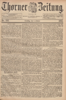 Thorner Zeitung : Begründet 1760. 1893, Nr. 232 (3 Oktober)