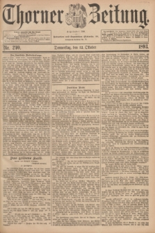 Thorner Zeitung : Begründet 1760. 1893, Nr. 240 (12 Oktober)