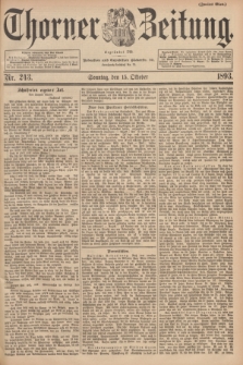 Thorner Zeitung : Begründet 1760. 1893, Nr. 243 (15 Oktober) - Zweites Blatt