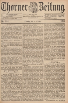 Thorner Zeitung : Begründet 1760. 1893, Nr. 244 (17 Oktober)