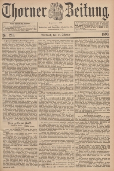 Thorner Zeitung : Begründet 1760. 1893, Nr. 245 (18 Oktober)