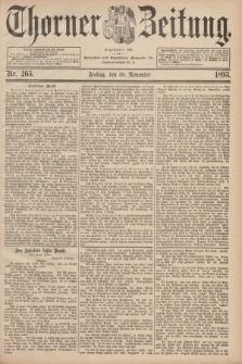 Thorner Zeitung : Begründet 1760. 1893, Nr. 265 (10 November)