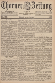 Thorner Zeitung : Begründet 1760. 1893, Nr. 269 (15 November) + wkładka