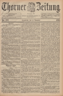 Thorner Zeitung : Begründet 1760. 1893, Nr. 272 (18 November)