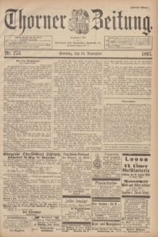 Thorner Zeitung : Begründet 1760. 1893, Nr. 273 (19 November) - Zweites Blatt