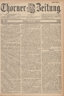 Thorner Zeitung : Begründet 1760. 1893, Nr. 278 (26 November) - Zweites Blatt