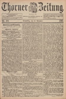 Thorner Zeitung : Begründet 1760. 1893, Nr. 281 (30 November)