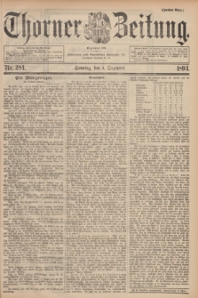 Thorner Zeitung : Begründet 1760. 1893, Nr. 284 (3 Dezember) - Zweites Blatt