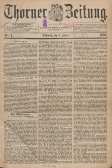 Thorner Zeitung : Begründet 1760. 1894, Nr. 1 (3 Januar)