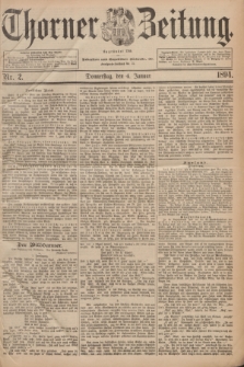 Thorner Zeitung : Begründet 1760. 1894, Nr. 2 (4 Januar)