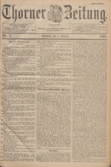 Thorner Zeitung : Begründet 1760. 1894, Nr. 5 (7 Januar) - Zweites Blatt