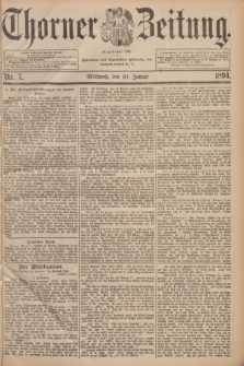 Thorner Zeitung : Begründet 1760. 1894, Nr. 7 (10 Januar)