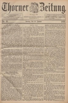 Thorner Zeitung : Begründet 1760. 1894, Nr. 15 (19 Januar)