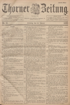 Thorner Zeitung : Begründet 1760. 1894, Nr. 17 (21 Januar) - Zweites Blatt