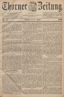 Thorner Zeitung : Begründet 1760. 1894, Nr. 18 (23 Januar)
