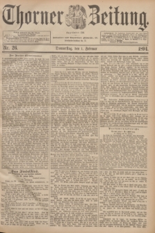 Thorner Zeitung : Begründet 1760. 1894, Nr. 26 (1 Februar)