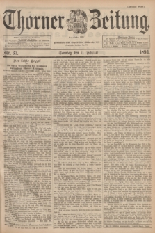 Thorner Zeitung : Begründet 1760. 1894, Nr. 35 (11 Februar) - Zweites Blatt