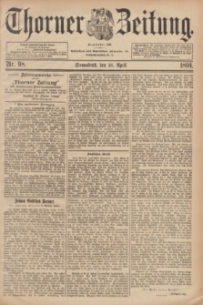 Thorner Zeitung : Begründet 1760. 1894, Nr. 98 (28 April)