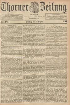 Thorner Zeitung : Begründet 1760. 1894, Nr. 182 (7 August)