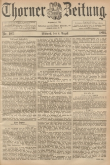 Thorner Zeitung : Begründet 1760. 1894, Nr. 183 (8 August)