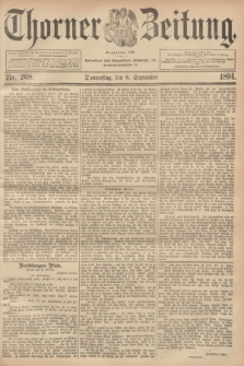 Thorner Zeitung : Begründet 1760. 1894, Nr. 208 (6 September)