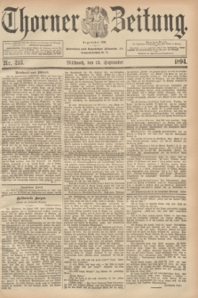 Thorner Zeitung : Begründet 1760. 1894, Nr. 213 (12 September) + dod.
