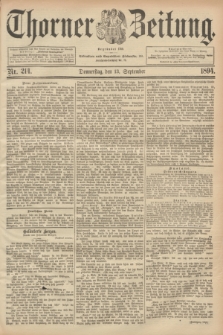 Thorner Zeitung : Begründet 1760. 1894, Nr. 214 (13 September)