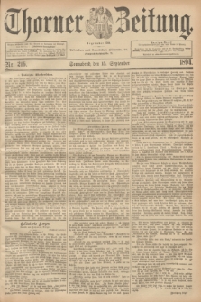 Thorner Zeitung : Begründet 1760. 1894, Nr. 216 (15 September)