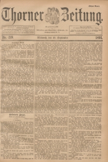Thorner Zeitung : Begründet 1760. 1894, Nr. 219 (19 September) - Erstes Blatt