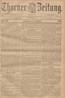 Thorner Zeitung : Begründet 1760. 1894, Nr. 226 (27 September)