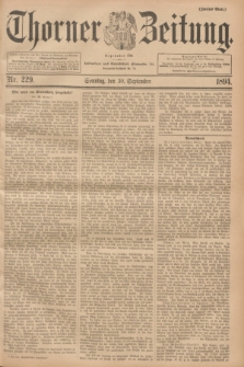 Thorner Zeitung : Begründet 1760. 1894, Nr. 229 (30 September) - Zweites Blatt
