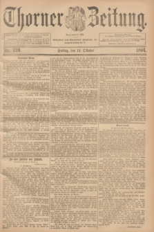 Thorner Zeitung : Begründet 1760. 1894, Nr. 239 (12 Oktober)