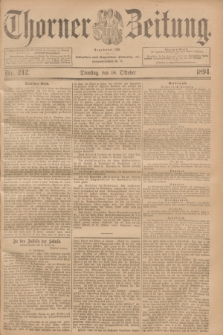 Thorner Zeitung : Begründet 1760. 1894, Nr. 242 (16 Oktober)