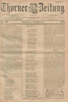 Thorner Zeitung : Begründet 1760. 1894, Nr. 259 (4 November) - Zweites Blatt
