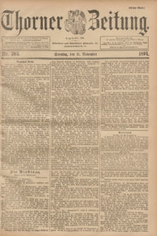 Thorner Zeitung : Begründet 1760. 1894, Nr. 265 (11 November) - Erstes Blatt