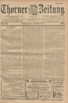 Thorner Zeitung : Begründet 1760. 1894, Nr. 265 (11 November) - Zweites Blatt